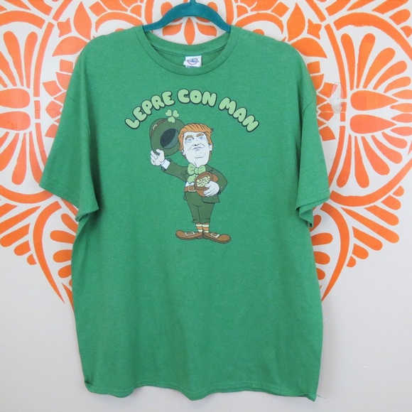 Delta Other - Trump Lepre Con Man St Patrick's Day T-Shirt XL